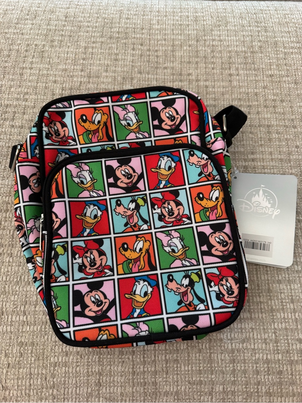 Disney Parks Mickey Mouse and Friends Canvas Crossbody Bag, NWT